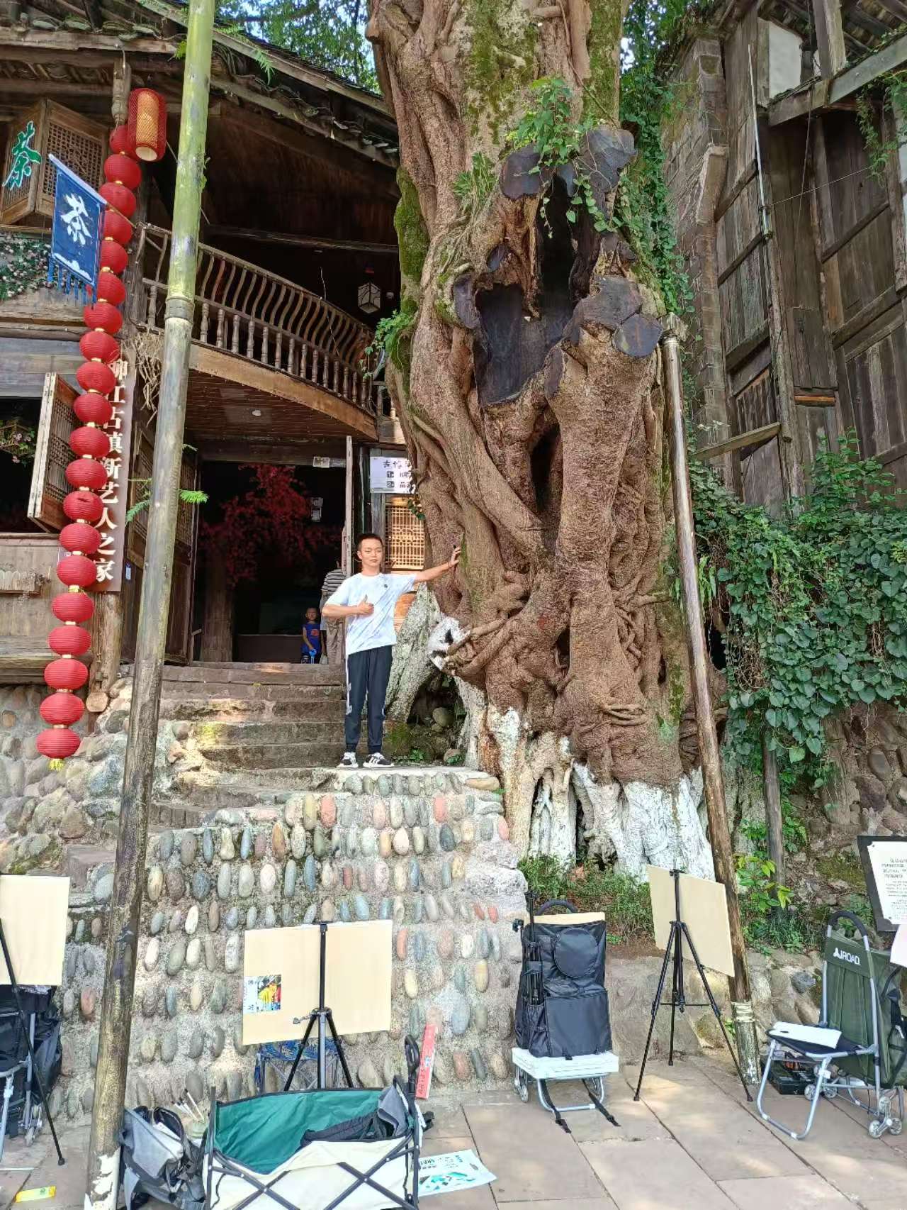 户外登山留影